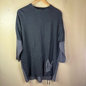 Iridium Tunic Top Cinched Pocket Size Small Pima Cotton Peru‎ Lagenlook